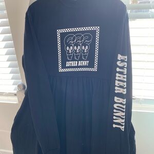Lazy Oaf Esther Bunny limited edition long sleeve T shirt dress